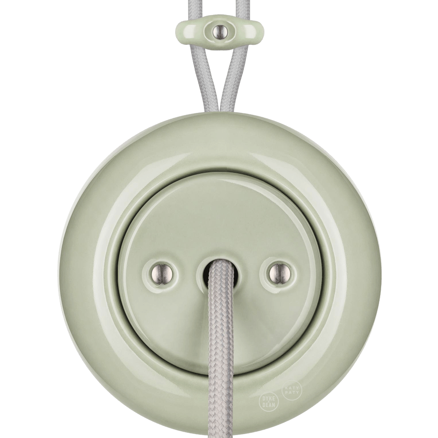 PORCELAIN KATY PATY COLONA ROUND SURFACE MOUNTED CABLE GLAND SOCKET GREY GREEN - DYKE & DEAN