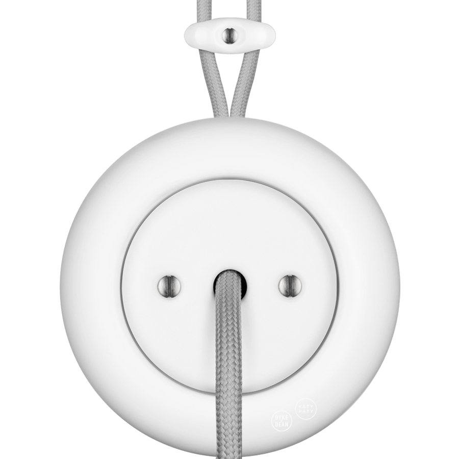 PORCELAIN KATY PATY COLONA ROUND SURFACE MOUNTED CABLE GLAND SOCKET MATTE WHITE - DYKE & DEAN