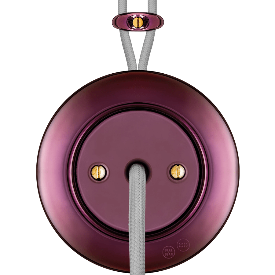 PORCELAIN KATY PATY COLONA ROUND SURFACE MOUNTED CABLE GLAND SOCKET PURPLE - DYKE & DEAN