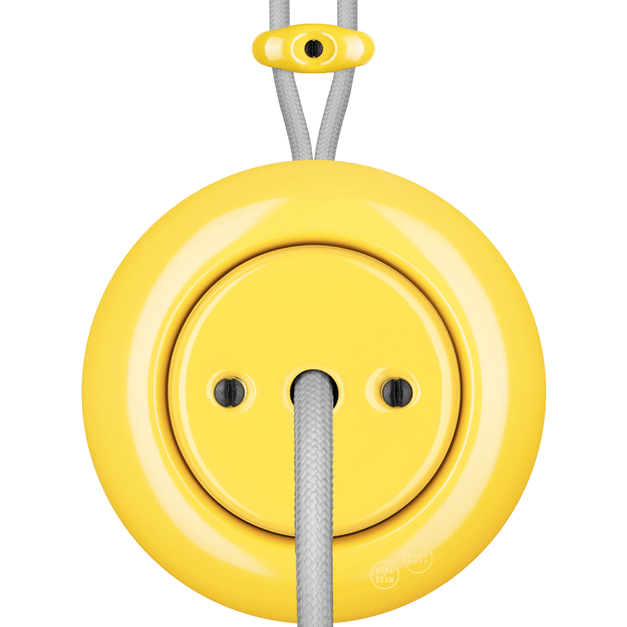 PORCELAIN KATY PATY COLONA ROUND SURFACE MOUNTED CABLE GLAND SOCKET YELLOW - DYKE & DEAN