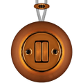 PORCELAIN KATY PATY COLONA ROUND SURFACE MOUNTED DOUBLE SLIM BUTTON SWITCH BRONZE - DYKE & DEAN