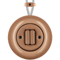 PORCELAIN KATY PATY COLONA ROUND SURFACE MOUNTED DOUBLE SLIM BUTTON SWITCH DERMA - DYKE & DEAN