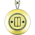 PORCELAIN KATY PATY COLONA ROUND SURFACE MOUNTED DOUBLE SLIM BUTTON SWITCH LUCEDO - DYKE & DEAN
