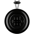 PORCELAIN KATY PATY COLONA ROUND SURFACE MOUNTED DOUBLE TOGGLE BUTTON SWITCH MATTE BLACK - DYKE & DEAN