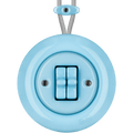 PORCELAIN KATY PATY COLONA ROUND SURFACE MOUNTED DOUBLE TOGGLE BUTTON SWITCH PASTEL BLUE - DYKE & DEAN