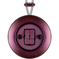 PORCELAIN KATY PATY COLONA ROUND SURFACE MOUNTED DOUBLE TOGGLE BUTTON SWITCH PURPLE - DYKE & DEAN