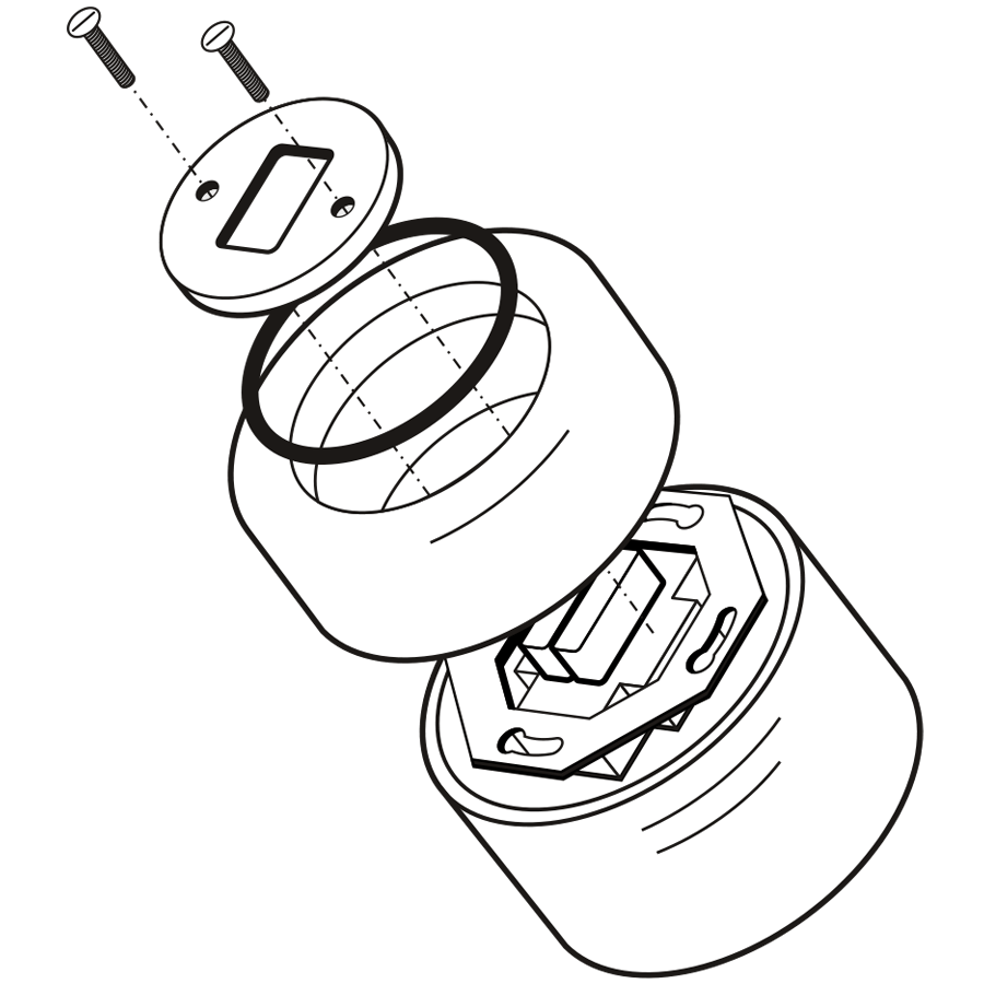 PORCELAIN KATY PATY COLONA ROUND SURFACE MOUNTED DOUBLE TOGGLE BUTTON SWITCH WHITE - DYKE & DEAN