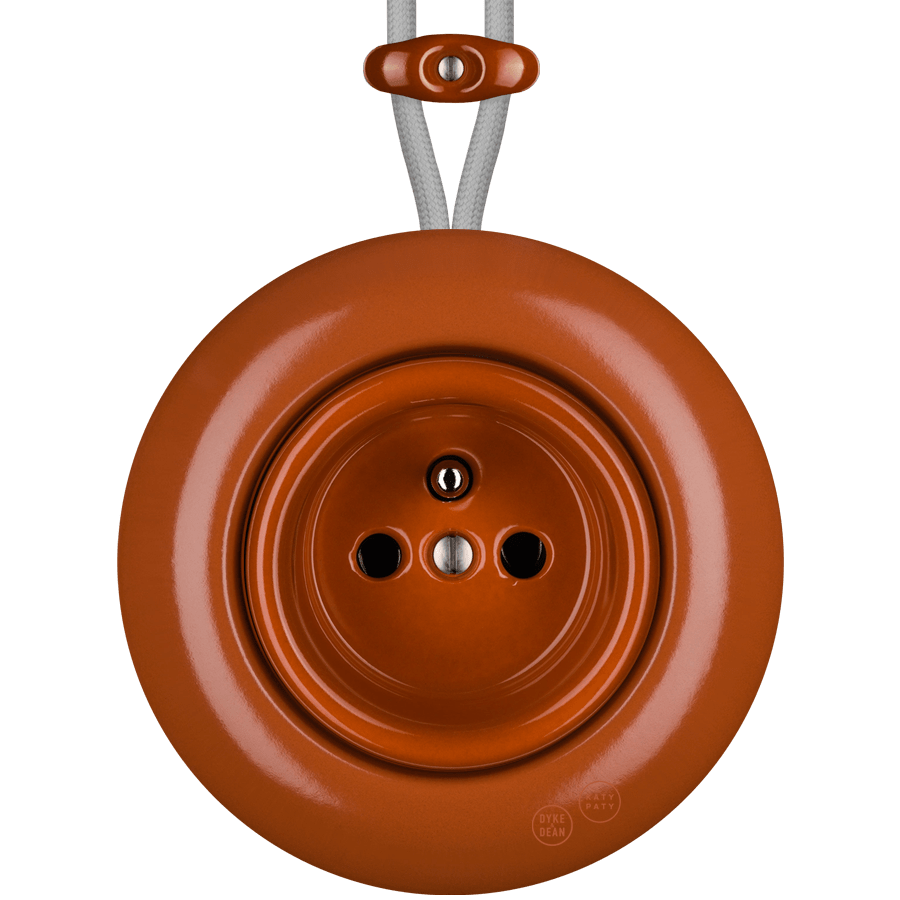 PORCELAIN KATY PATY COLONA ROUND SURFACE MOUNTED EURO SOCKET BRICK RED - DYKE & DEAN