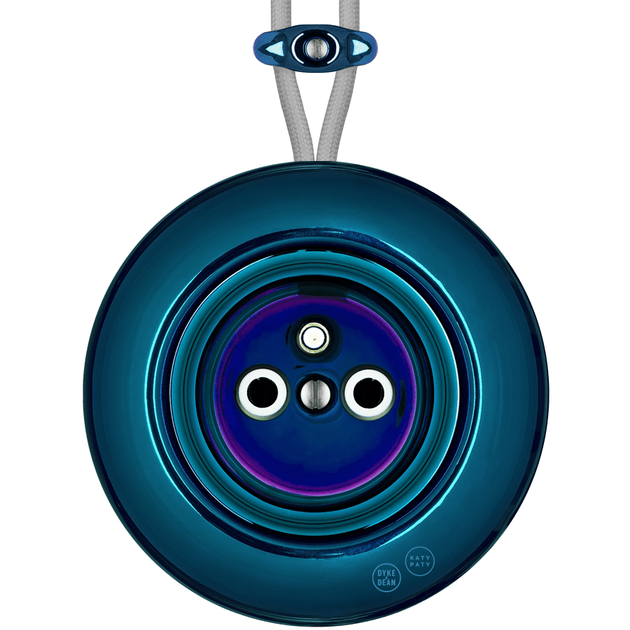 PORCELAIN KATY PATY COLONA ROUND SURFACE MOUNTED EURO SOCKET DARK BLUE - DYKE & DEAN
