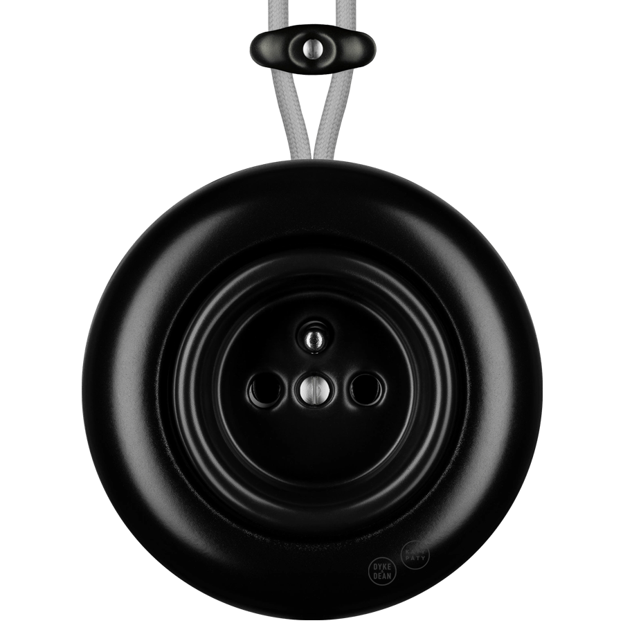 PORCELAIN KATY PATY COLONA ROUND SURFACE MOUNTED EURO SOCKET MATTE BLACK - DYKE & DEAN
