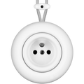 PORCELAIN KATY PATY COLONA ROUND SURFACE MOUNTED EURO SOCKET MATTE WHITE - DYKE & DEAN