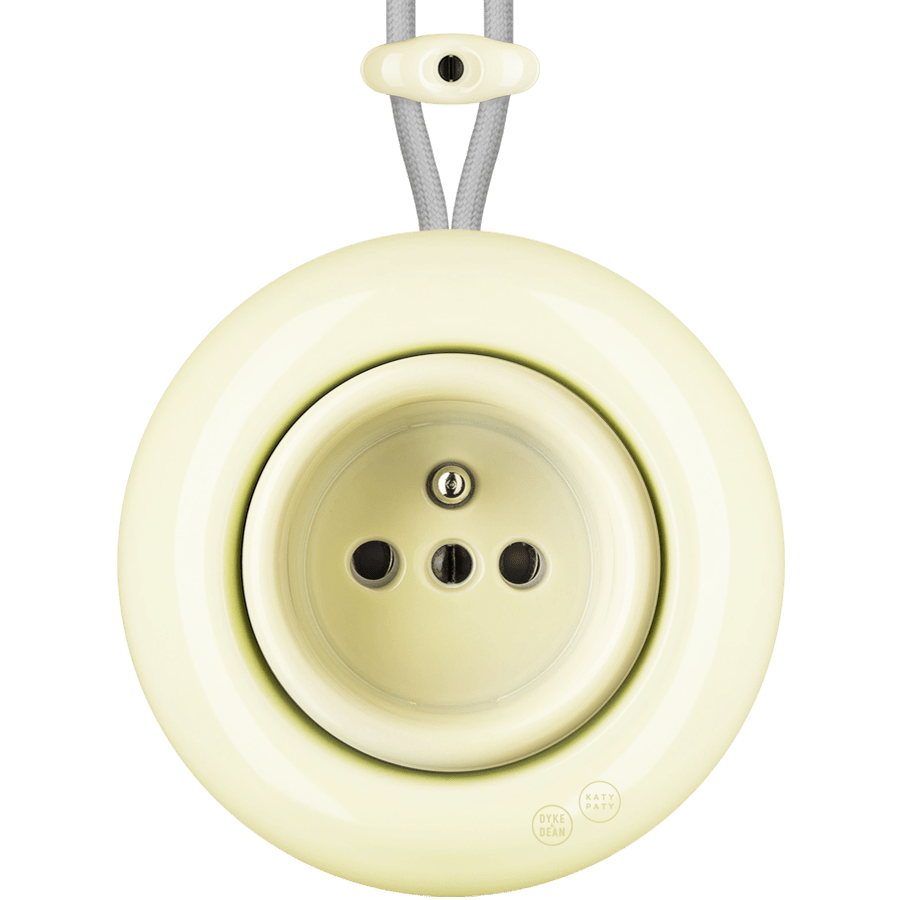 PORCELAIN KATY PATY COLONA ROUND SURFACE MOUNTED EURO SOCKET VANILLA - DYKE & DEAN