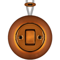 PORCELAIN KATY PATY COLONA ROUND SURFACE MOUNTED FAT BUTTON SWITCH BRONZE - DYKE & DEAN