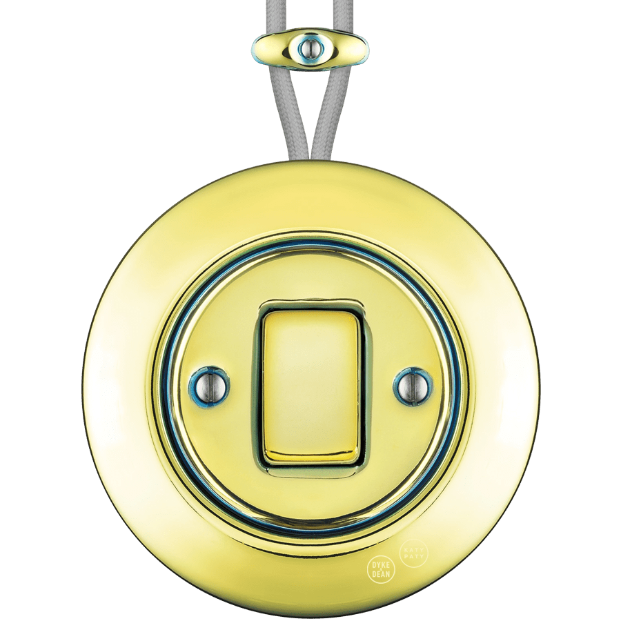 PORCELAIN KATY PATY COLONA ROUND SURFACE MOUNTED FAT BUTTON SWITCH LUCEDO - DYKE & DEAN