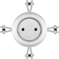 PORCELAIN KATY PATY COLONA ROUND SURFACE MOUNTED JUNCTION BOX CHROME - DYKE & DEAN