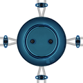 PORCELAIN KATY PATY COLONA ROUND SURFACE MOUNTED JUNCTION BOX DARK BLUE - DYKE & DEAN