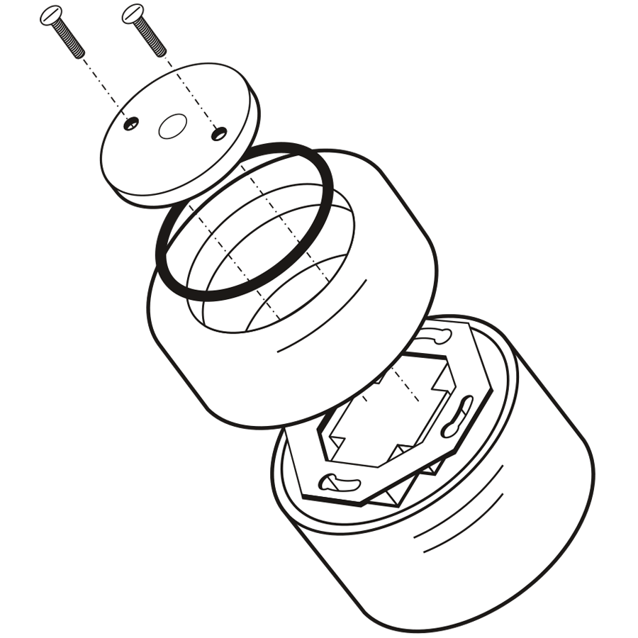 PORCELAIN KATY PATY COLONA ROUND SURFACE MOUNTED JUNCTION BOX MATTE BLACK - DYKE & DEAN