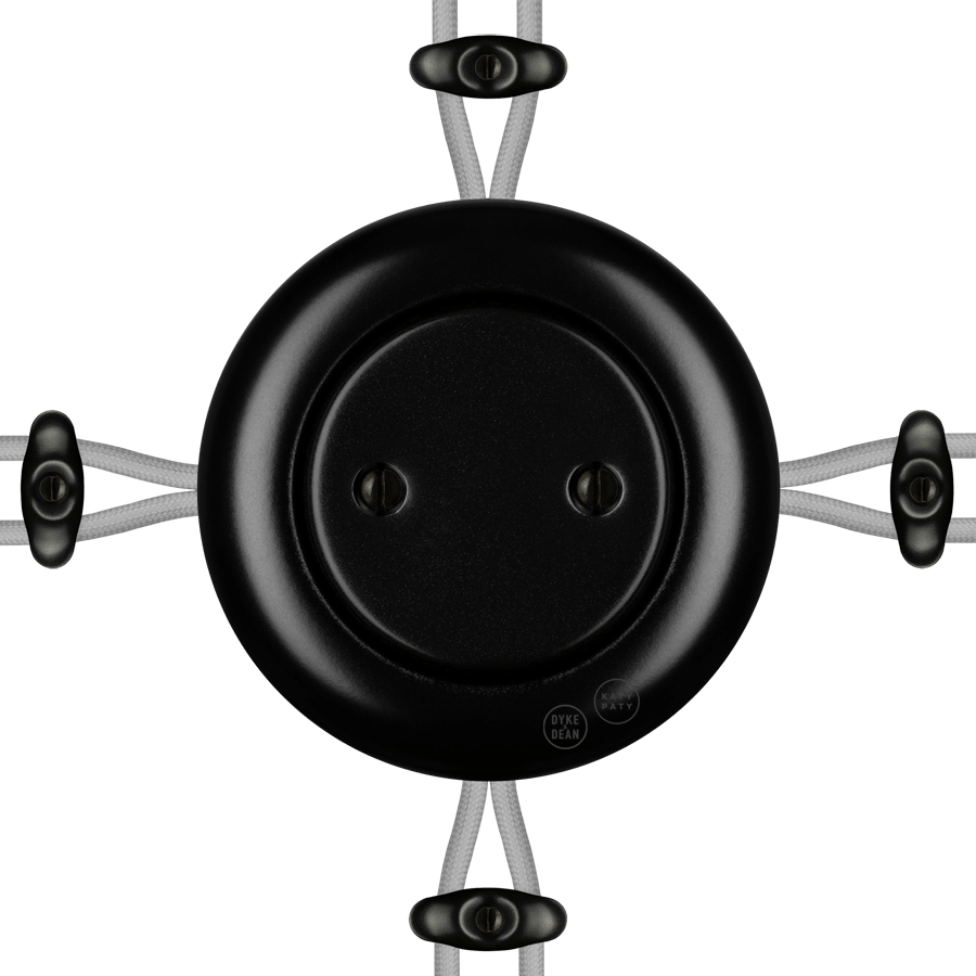 PORCELAIN KATY PATY COLONA ROUND SURFACE MOUNTED JUNCTION BOX MATTE BLACK - DYKE & DEAN