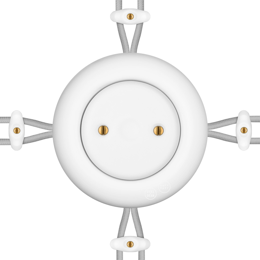 PORCELAIN KATY PATY COLONA ROUND SURFACE MOUNTED JUNCTION BOX MATTE WHITE - DYKE & DEAN