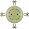PORCELAIN KATY PATY COLONA ROUND SURFACE MOUNTED JUNCTION BOX MOSS GREEN - DYKE & DEAN
