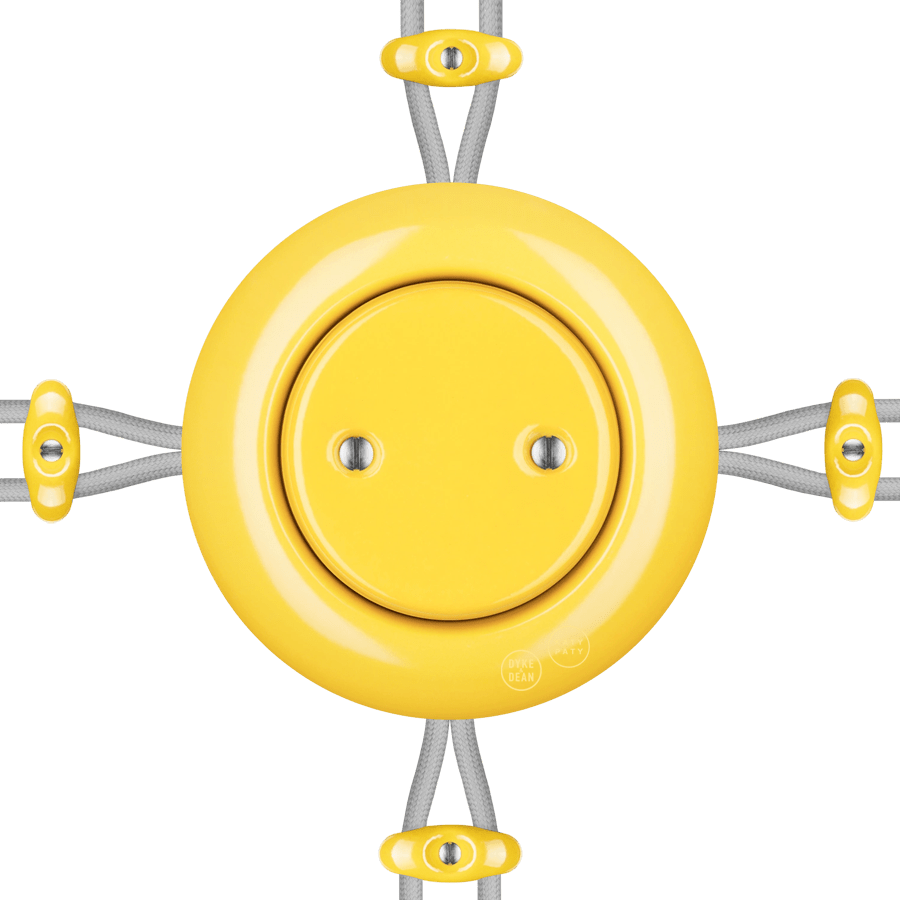 PORCELAIN KATY PATY COLONA ROUND SURFACE MOUNTED JUNCTION BOX YELLOW - DYKE & DEAN