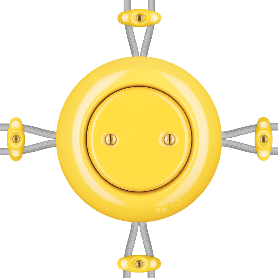 PORCELAIN KATY PATY COLONA ROUND SURFACE MOUNTED JUNCTION BOX YELLOW - DYKE & DEAN