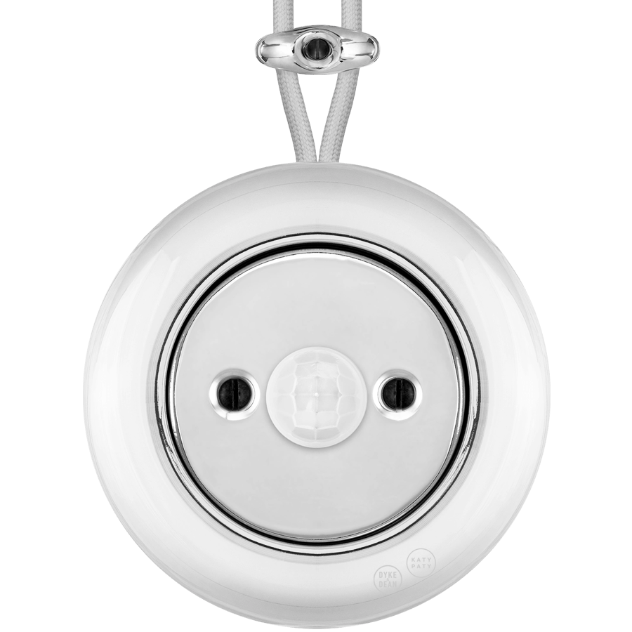 PORCELAIN KATY PATY COLONA ROUND SURFACE MOUNTED MOTION SENSOR CHROME - DYKE & DEAN