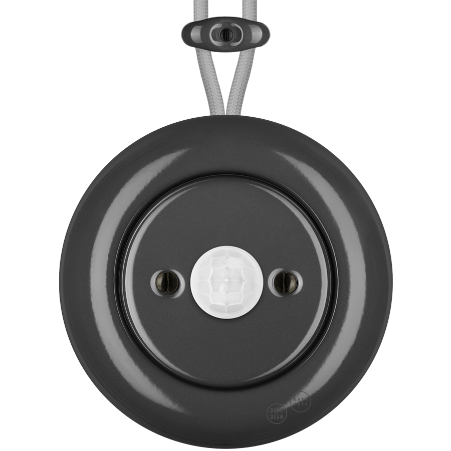 PORCELAIN KATY PATY COLONA ROUND SURFACE MOUNTED MOTION SENSOR DARK GREY - DYKE & DEAN