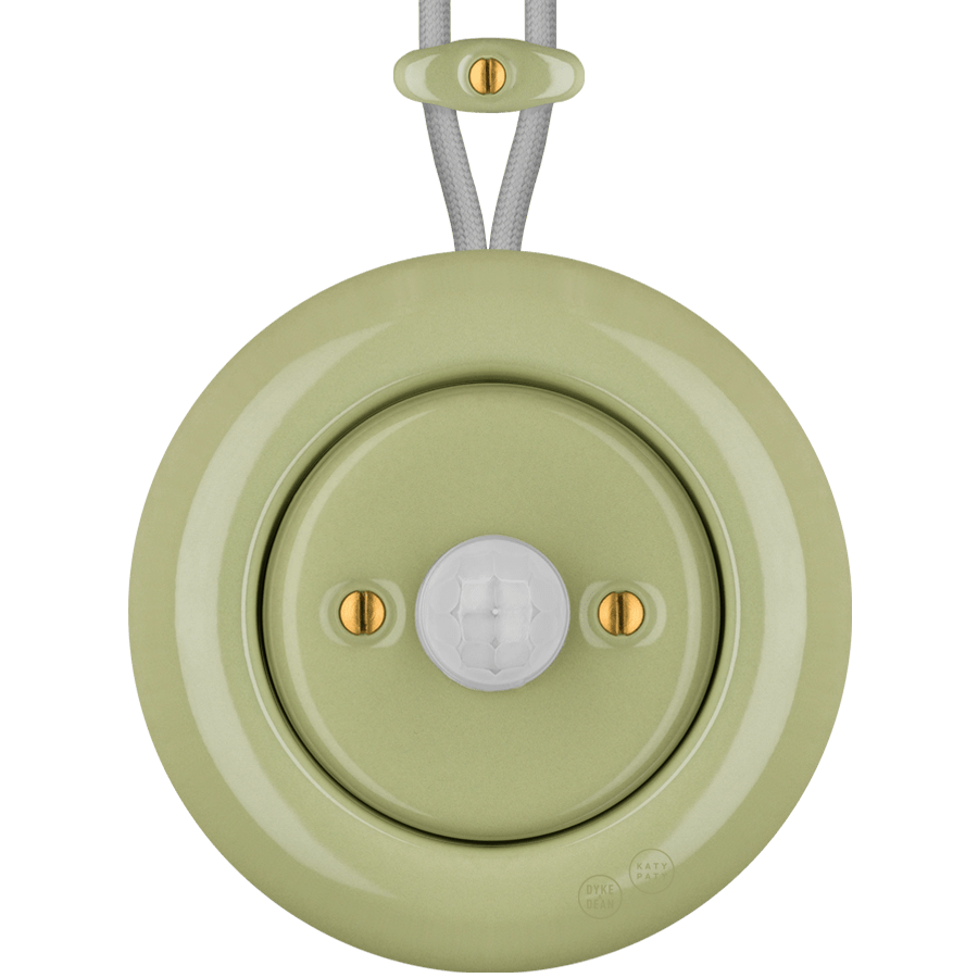 PORCELAIN KATY PATY COLONA ROUND SURFACE MOUNTED MOTION SENSOR MOSS GREEN - DYKE & DEAN