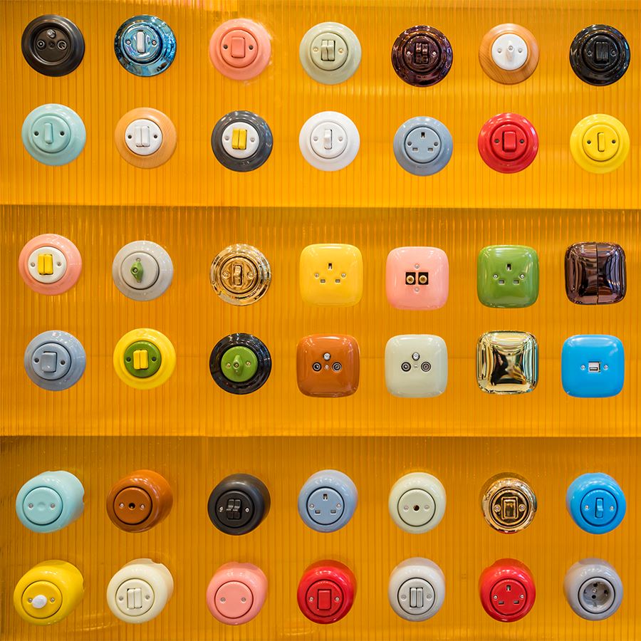 PORCELAIN KATY PATY COLONA ROUND SURFACE MOUNTED MOTION SENSOR SKY BLUE - DYKE & DEAN