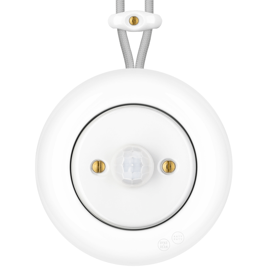 PORCELAIN KATY PATY COLONA ROUND SURFACE MOUNTED MOTION SENSOR WHITE - DYKE & DEAN