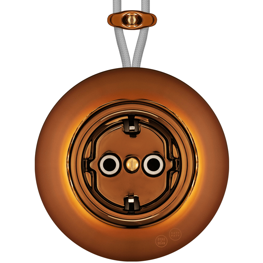 PORCELAIN KATY PATY COLONA ROUND SURFACE MOUNTED SCHUKO SOCKET BRONZE - DYKE & DEAN