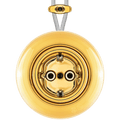 PORCELAIN KATY PATY COLONA ROUND SURFACE MOUNTED SCHUKO SOCKET GOLD - DYKE & DEAN