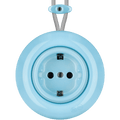PORCELAIN KATY PATY COLONA ROUND SURFACE MOUNTED SCHUKO SOCKET PASTEL BLUE - DYKE & DEAN