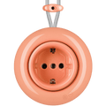 PORCELAIN KATY PATY COLONA ROUND SURFACE MOUNTED SCHUKO SOCKET SALMON PINK - DYKE & DEAN