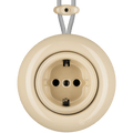 PORCELAIN KATY PATY COLONA ROUND SURFACE MOUNTED SCHUKO SOCKET SAND - DYKE & DEAN