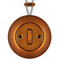 PORCELAIN KATY PATY COLONA ROUND SURFACE MOUNTED SLIM BUTTON SWITCH BRONZE - DYKE & DEAN