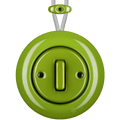 PORCELAIN KATY PATY COLONA ROUND SURFACE MOUNTED SLIM BUTTON SWITCH GREEN - DYKE & DEAN