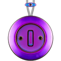 PORCELAIN KATY PATY COLONA ROUND SURFACE MOUNTED SLIM BUTTON SWITCH VIOLEDO - DYKE & DEAN