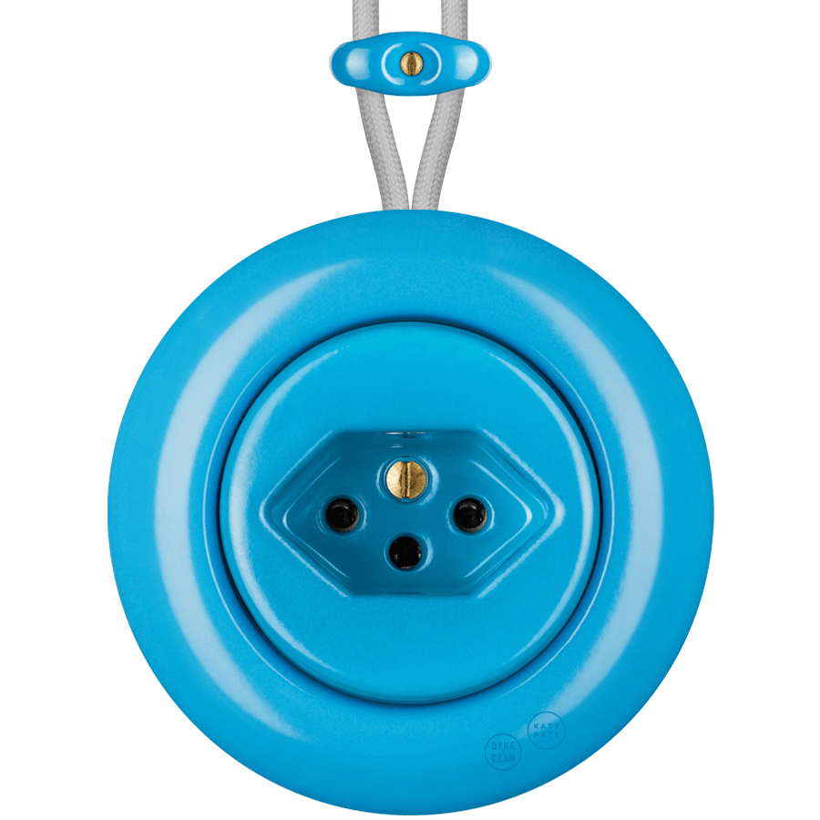 PORCELAIN KATY PATY COLONA ROUND SURFACE MOUNTED SWISS SOCKET AZURE - DYKE & DEAN