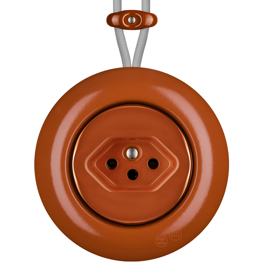 PORCELAIN KATY PATY COLONA ROUND SURFACE MOUNTED SWISS SOCKET BRICK RED - DYKE & DEAN