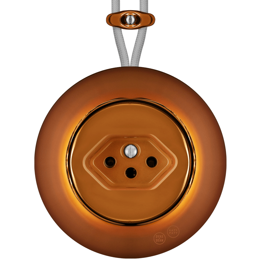 PORCELAIN KATY PATY COLONA ROUND SURFACE MOUNTED SWISS SOCKET BRONZE - DYKE & DEAN