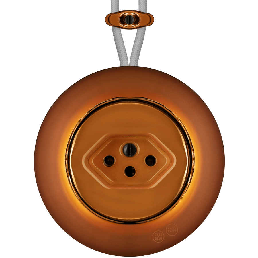 PORCELAIN KATY PATY COLONA ROUND SURFACE MOUNTED SWISS SOCKET BRONZE - DYKE & DEAN