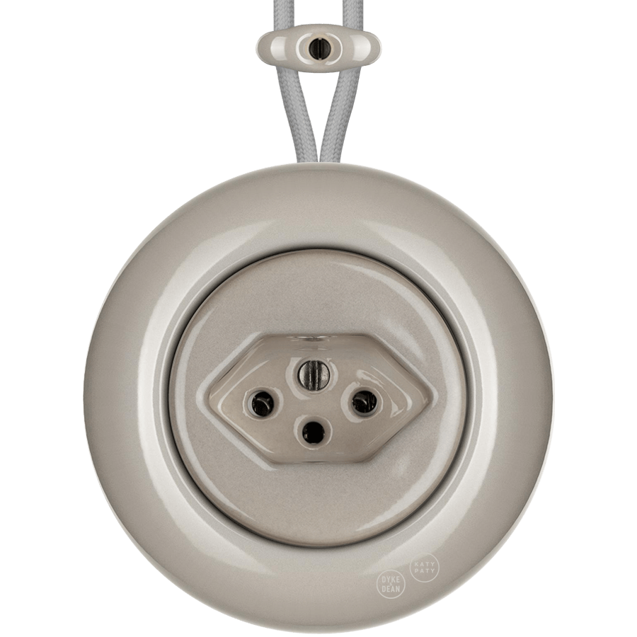 PORCELAIN KATY PATY COLONA ROUND SURFACE MOUNTED SWISS SOCKET CAPPUCCINO - DYKE & DEAN