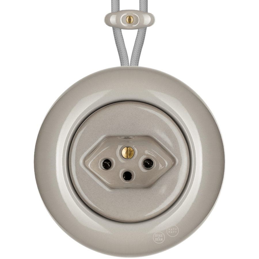 PORCELAIN KATY PATY COLONA ROUND SURFACE MOUNTED SWISS SOCKET CAPPUCCINO - DYKE & DEAN