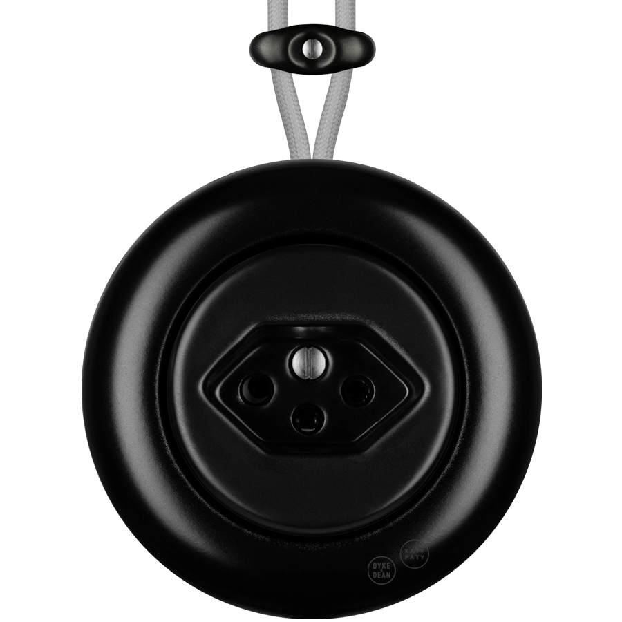 PORCELAIN KATY PATY COLONA ROUND SURFACE MOUNTED SWISS SOCKET MATTE BLACK - DYKE & DEAN