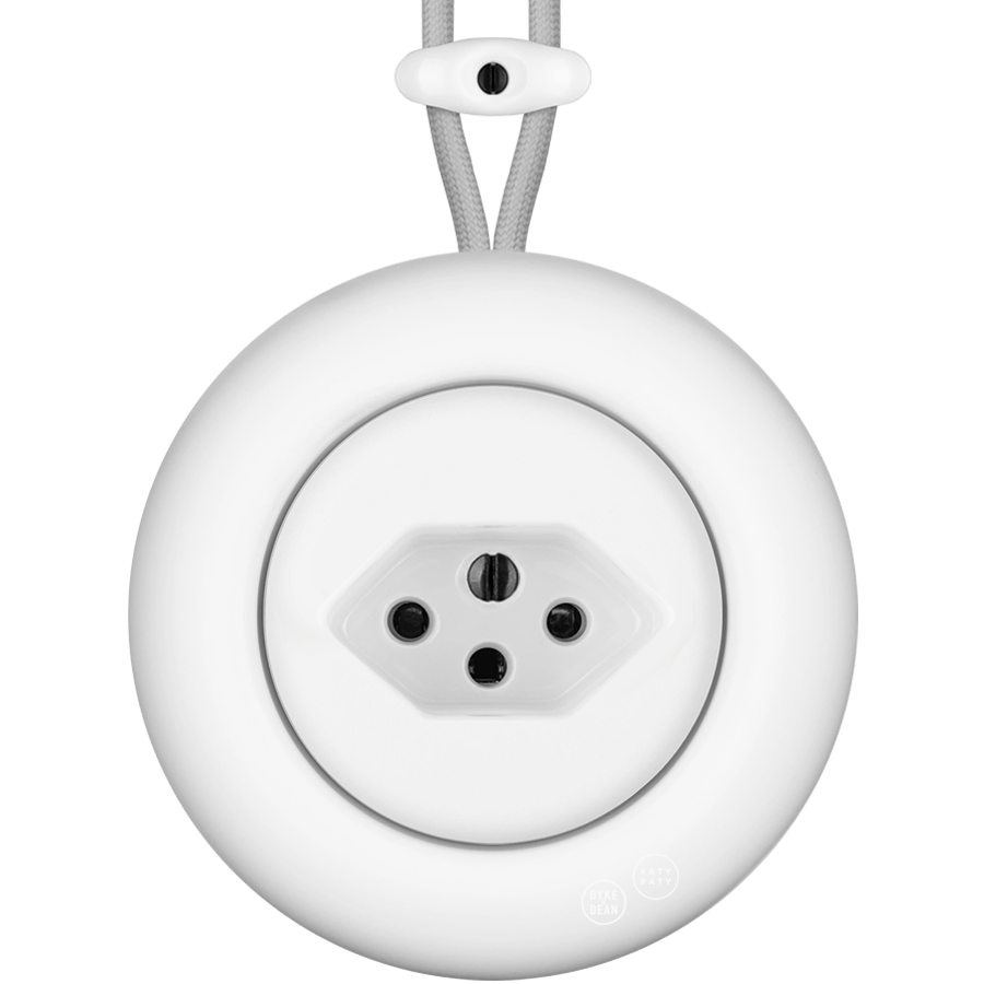 PORCELAIN KATY PATY COLONA ROUND SURFACE MOUNTED SWISS SOCKET MATTE WHITE - DYKE & DEAN