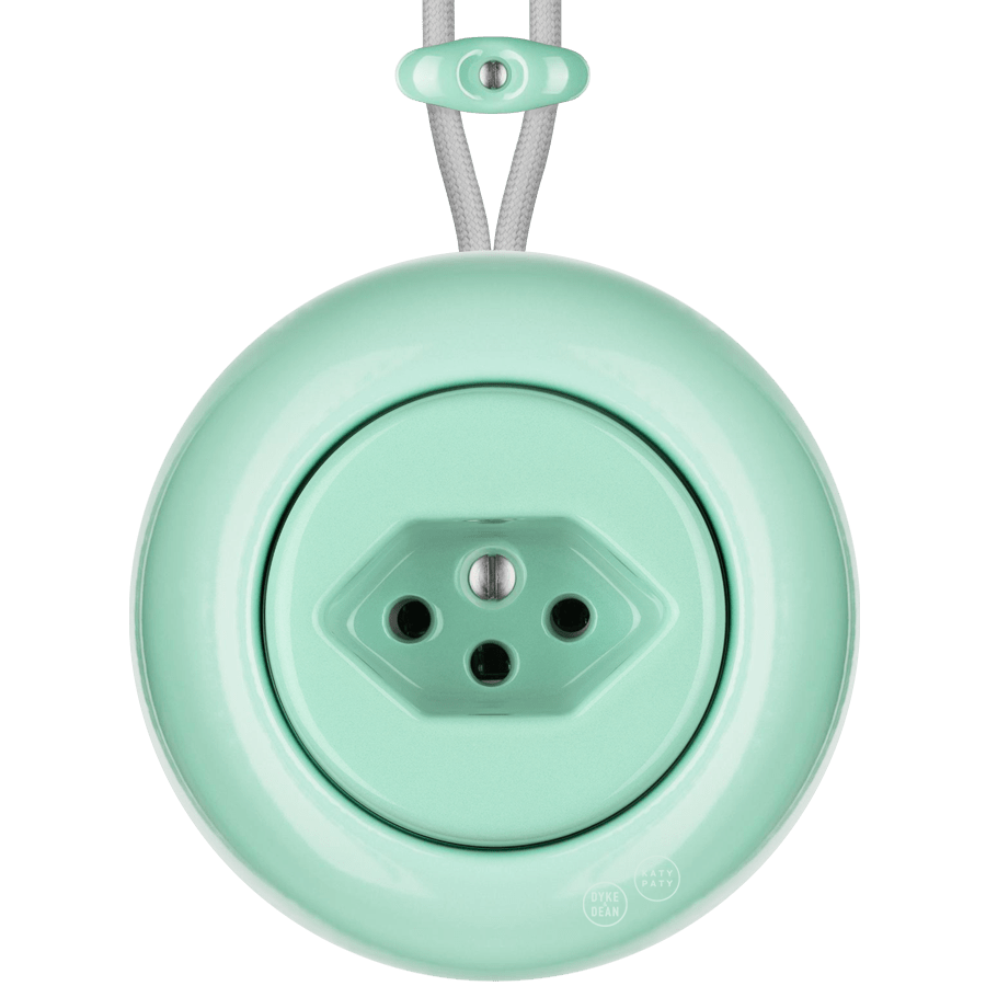 PORCELAIN KATY PATY COLONA ROUND SURFACE MOUNTED SWISS SOCKET MINT GREEN - DYKE & DEAN