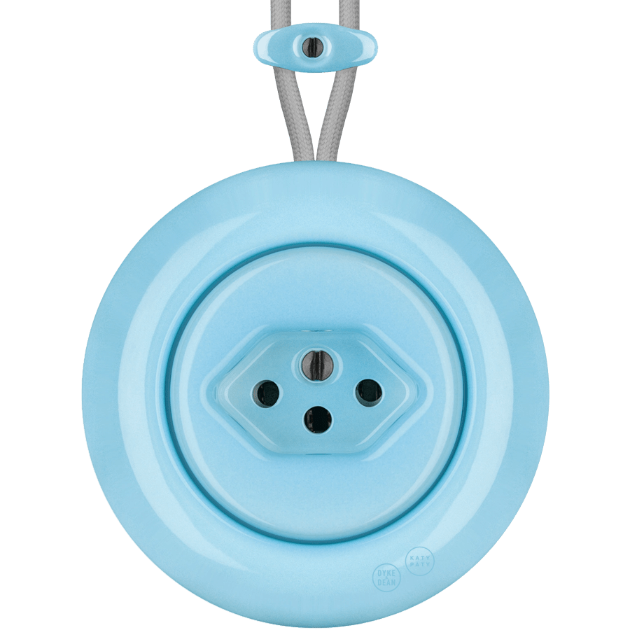 PORCELAIN KATY PATY COLONA ROUND SURFACE MOUNTED SWISS SOCKET PASTEL BLUE - DYKE & DEAN
