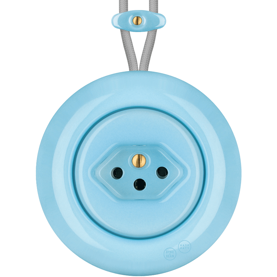 PORCELAIN KATY PATY COLONA ROUND SURFACE MOUNTED SWISS SOCKET PASTEL BLUE - DYKE & DEAN